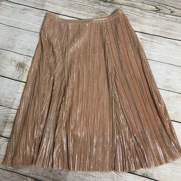 Anthropologie Dresses & Skirts - Anthropologie Maeve Ambra Pleated Rose Gold Skirt